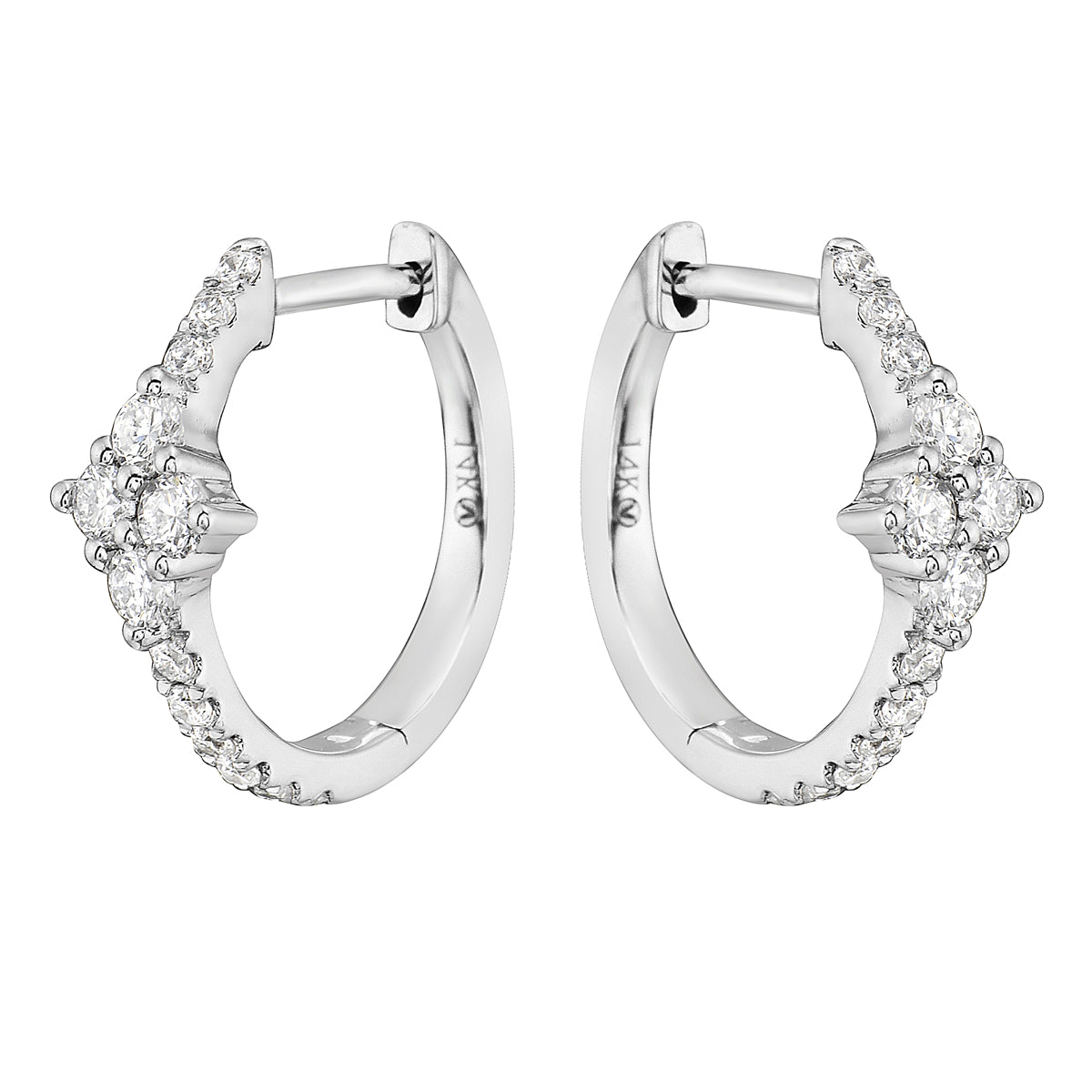 White Gold Diamond Hoops