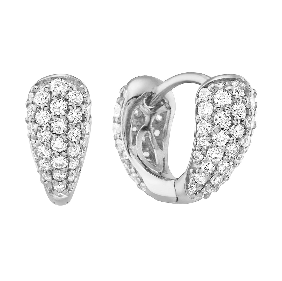 White Gold Diamond Pavé Hoop Earrings