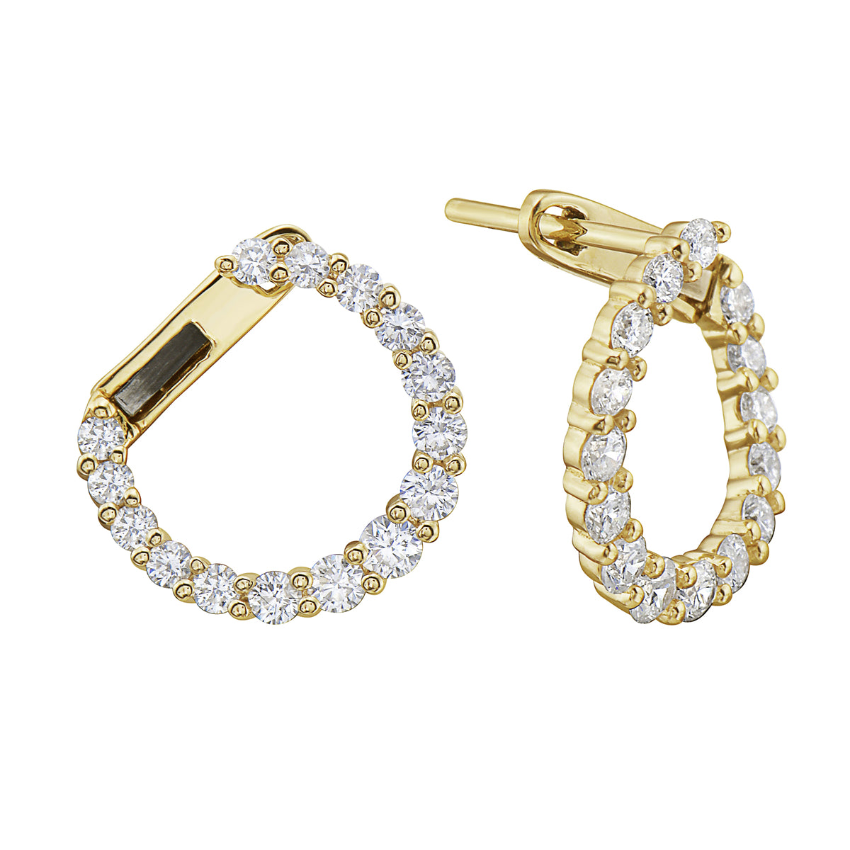 14K Yellow Gold Halo Earring