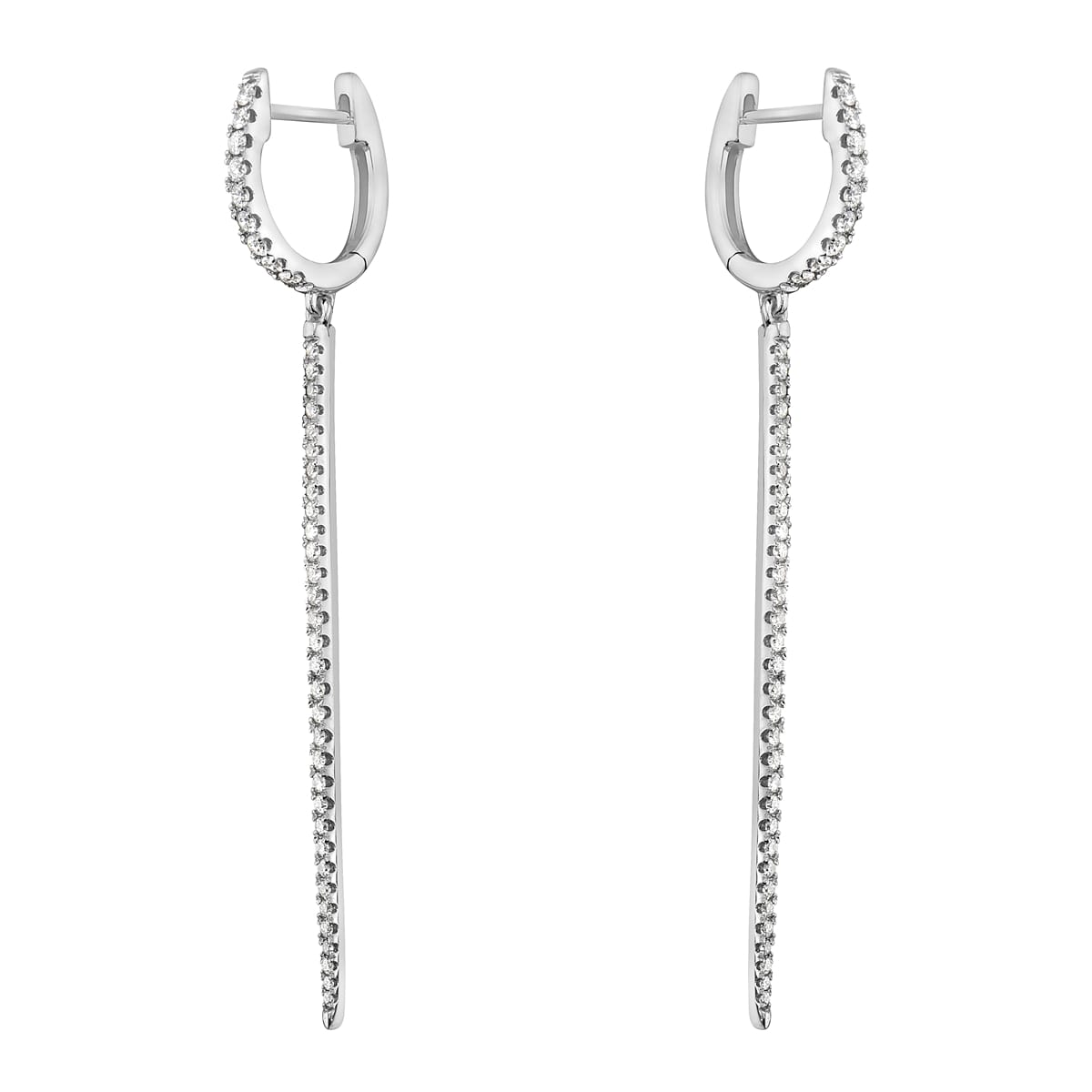 White Gold Spike Hoop Earrings, 0.52ct