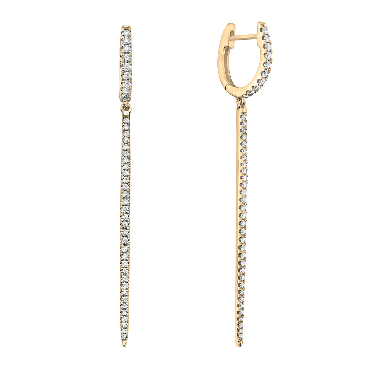 18K Yellow Gold Diamond Earrings, 0.52ct