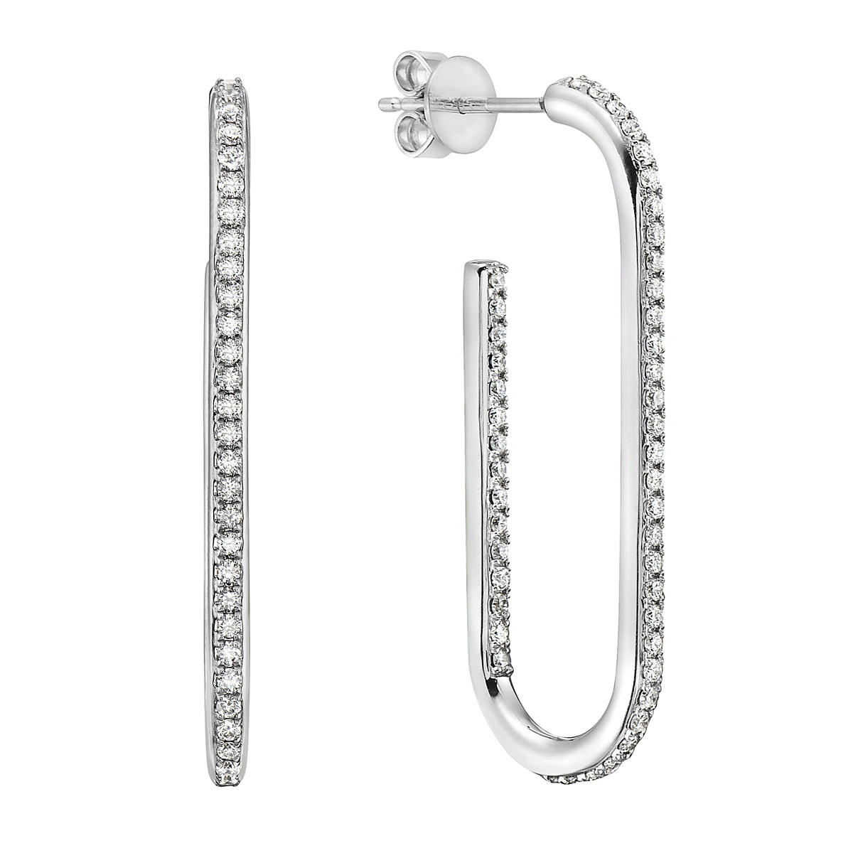 18K White Gold Diamond Earrings, 0.54ct