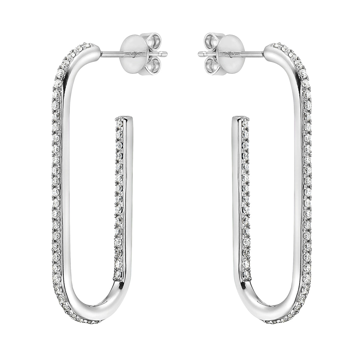 18K White Gold Diamond Earrings, 0.54ct
