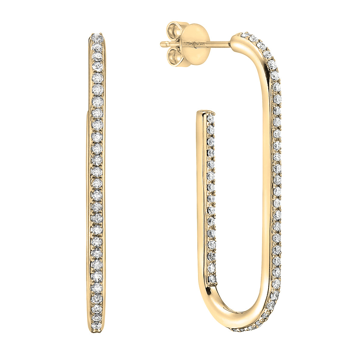 18K Yellow Gold Diamond Earrings, 0.54ct