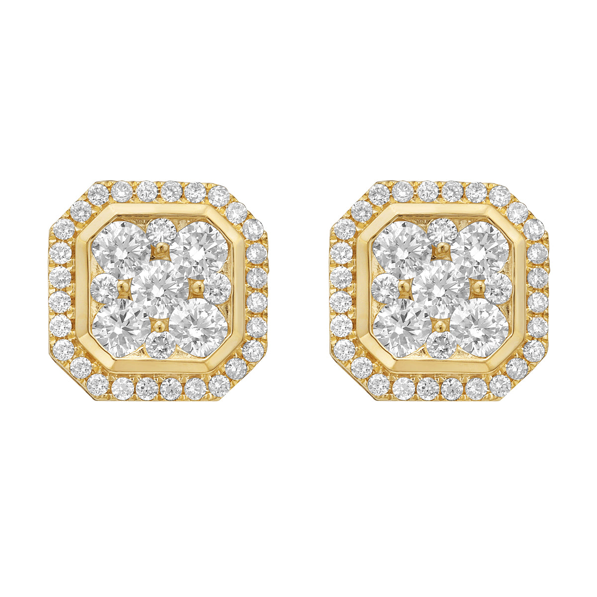 AE155076Y - Earrings 14KY/2.3G 10RD-0.78CT 64RD-0.34CT
