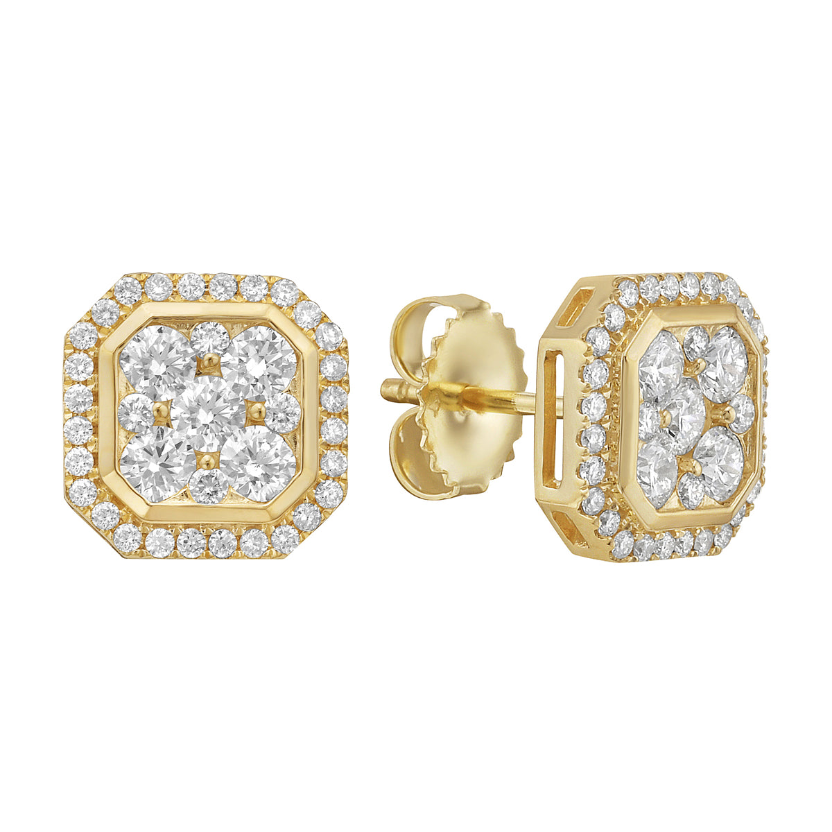 AE155076Y - Earrings 14KY/2.3G 10RD-0.78CT 64RD-0.34CT