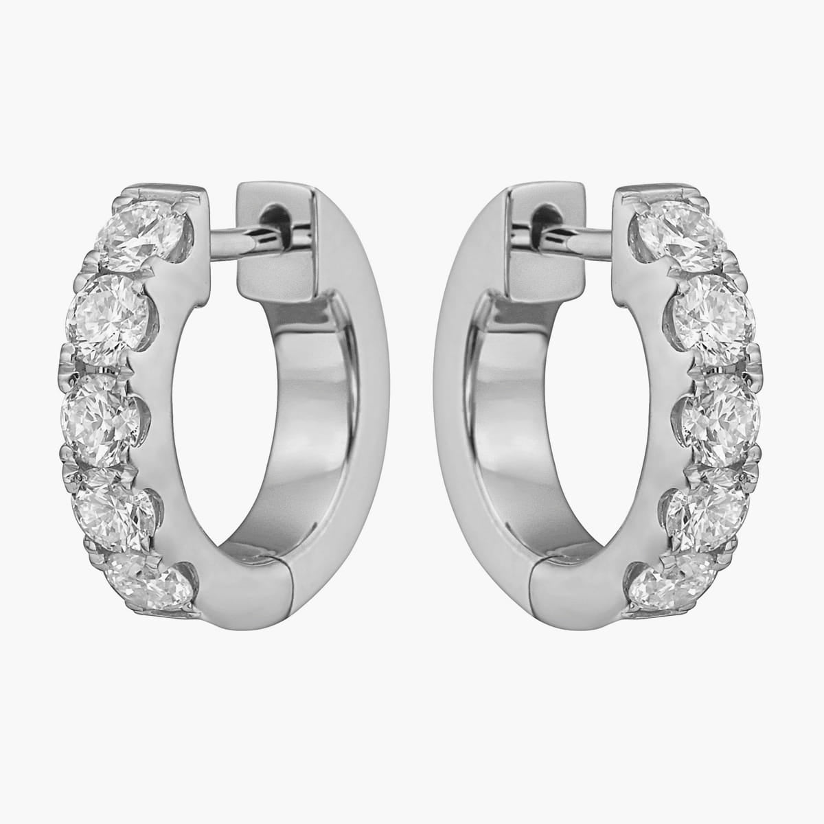 14K White Gold Diamond Earrings, 0.59ct
