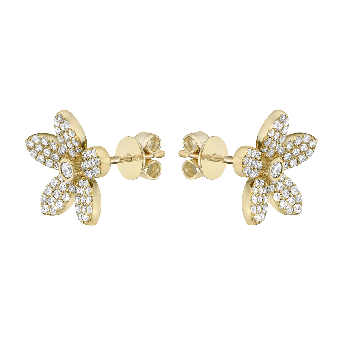 14K Yellow Gold Diamond Earrings, 0.54ct
