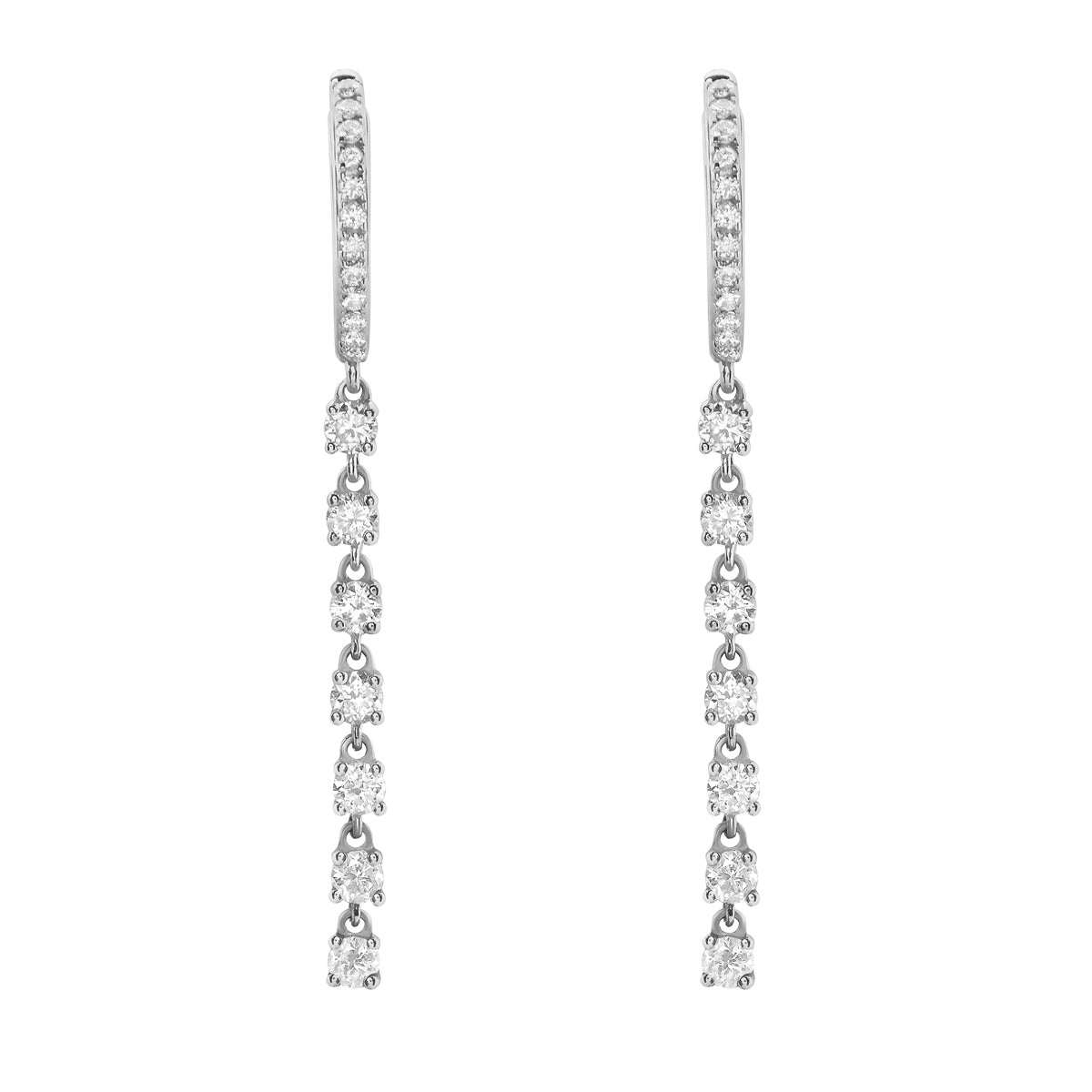 18K White Gold Diamond Earrings, 0.93ct