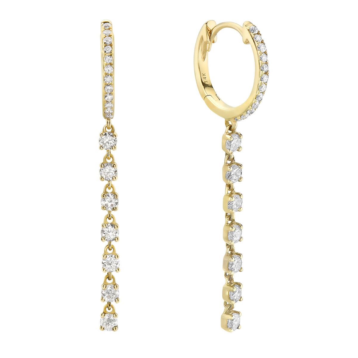 Earring 18KY/3.5G 14RD-0.63CT 24RD-0.30CT