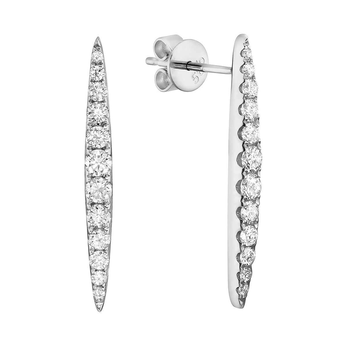 E055297B - Earrings 18KW/2.9G 24RD-0.47CT