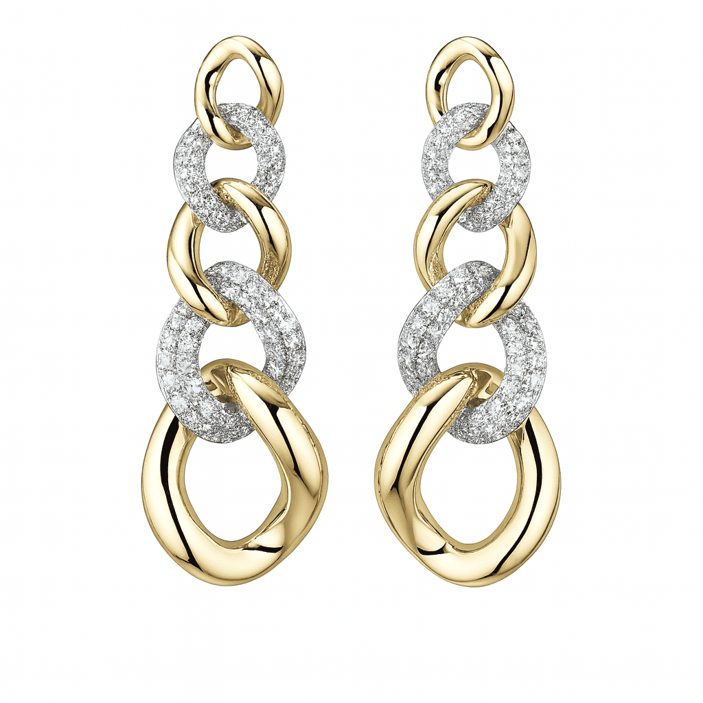 14K White Gold Diamond Earrings, 0.59ct