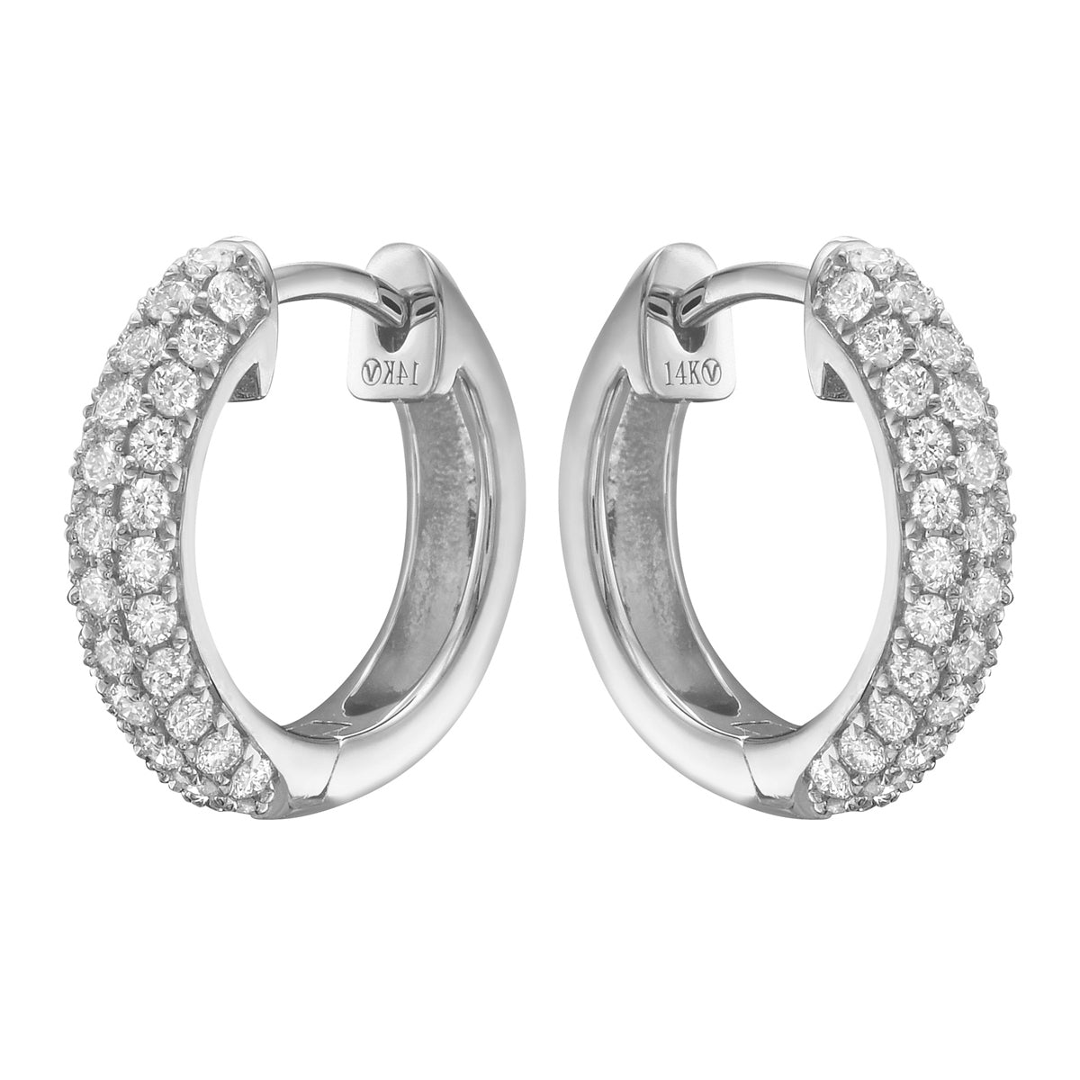 14K White Gold Diamond Earrings, 0.48ct