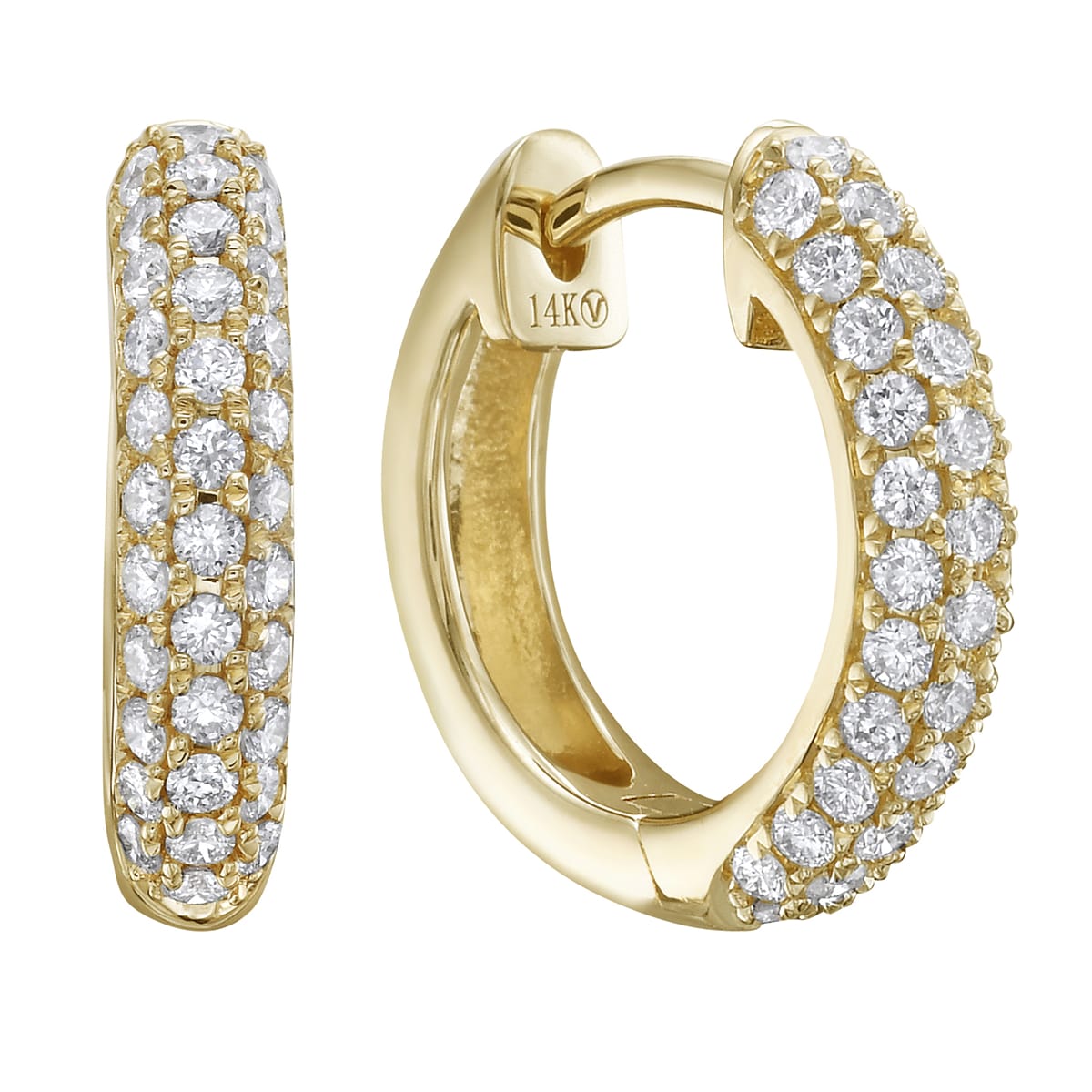14K Yellow Gold Diamond Earrings, 0.48ct