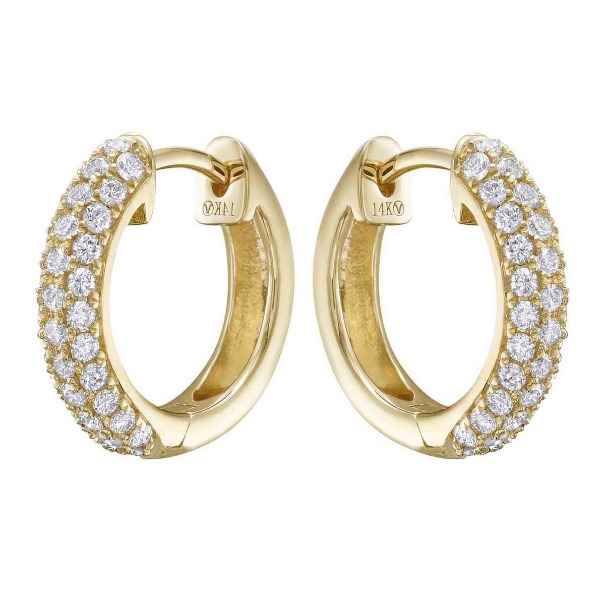 14K Yellow Gold Diamond Earrings, 0.48ct