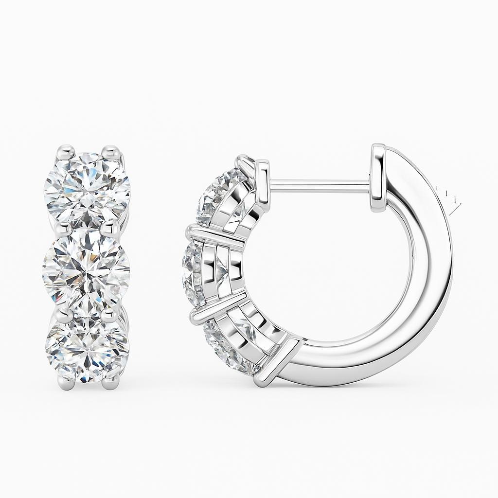 14K White Gold Diamond Earrings, 1.02ct