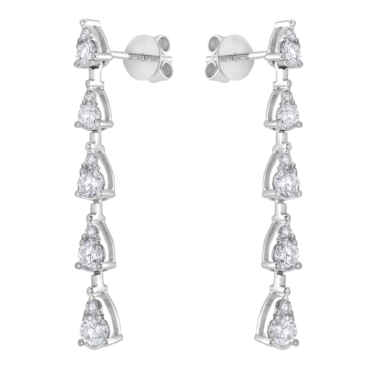 14K White Gold Diamond Earrings, 0.78ct