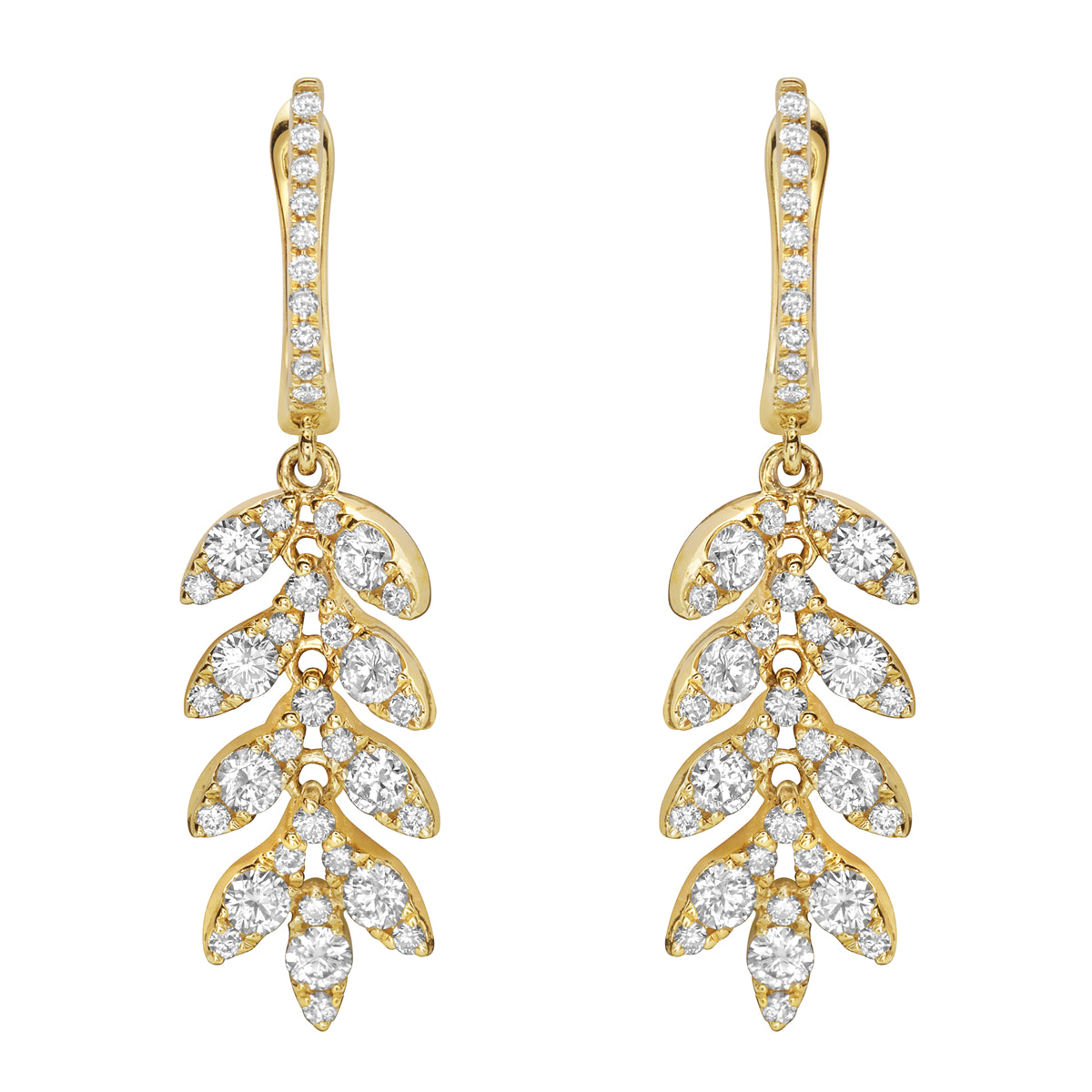 AE155615Y - Earrings 14KY/4.0G 18RD-0.89CT 62RD-0.39CT