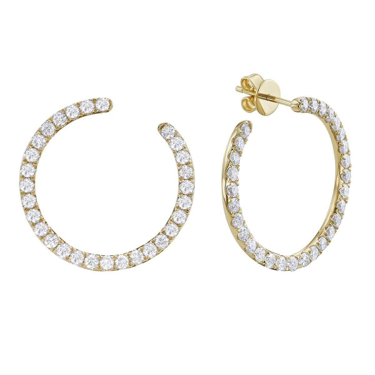 14K Yellow Gold Diamond Earrings, 1.25ct