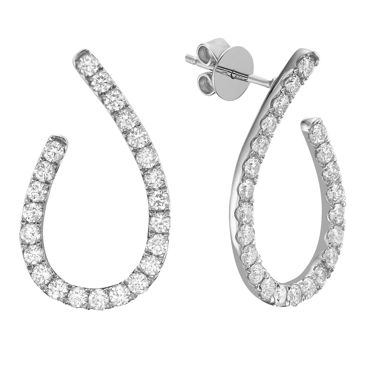 18K White Gold Diamond Earrings, 0.36ct
