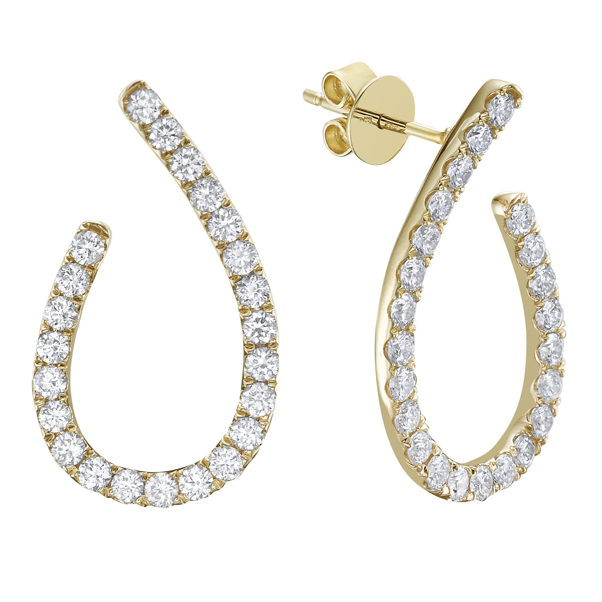 Earrings 14KY/2.3G 46RD-0.98CT