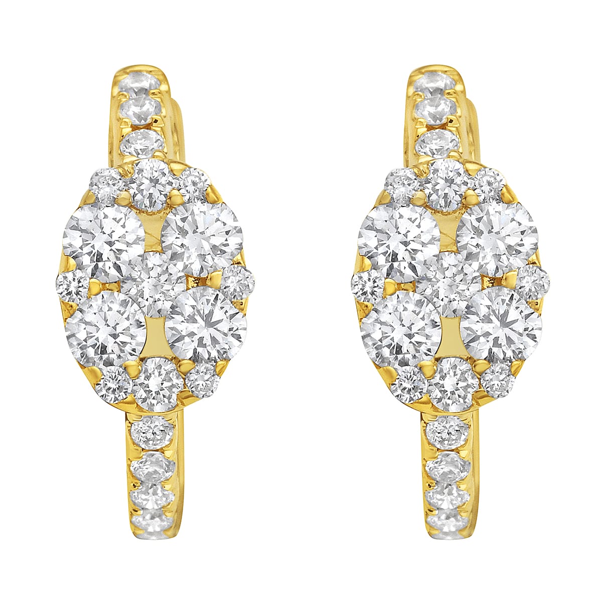 14K Yellow Gold Diamond Earrings, 0.62ct