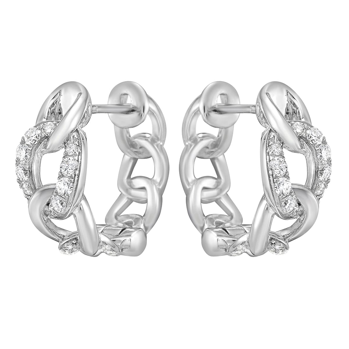 14K White Gold Diamond Earrings, 0.24ct