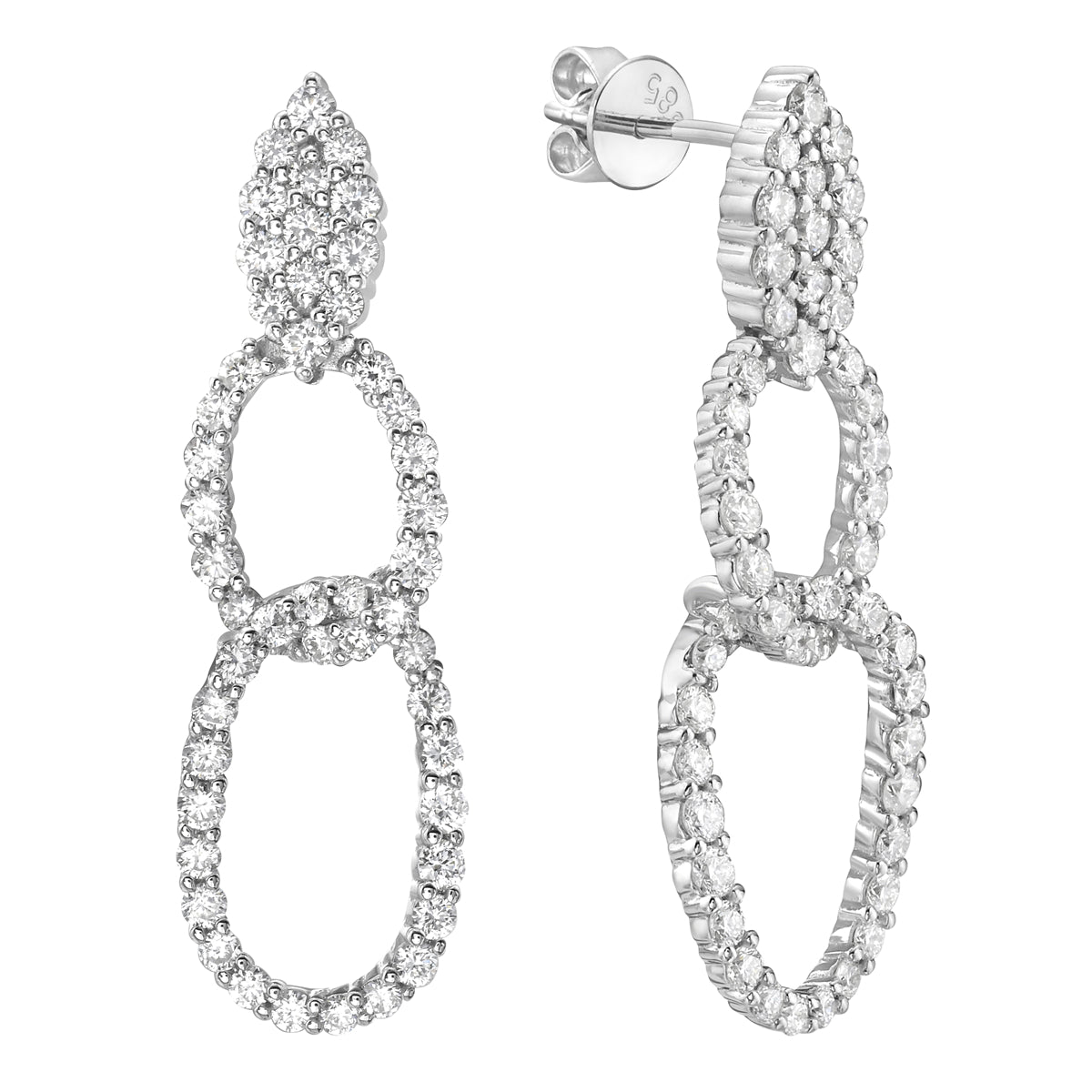 AE155622 - Earrings 14KW/3.7G 100RD-1.57CT