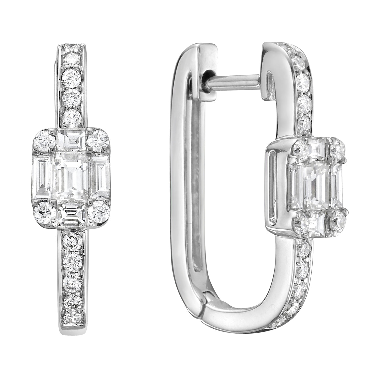 Earrings 14KW/3.2G 28RD-0.34CT 10BD-0.30CT