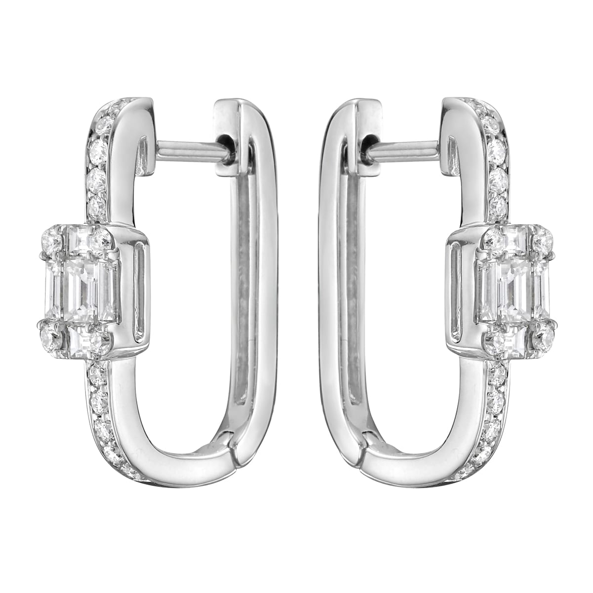14K White Gold Diamond Earrings, 0.64ct