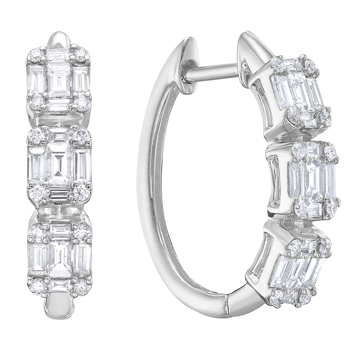 Earrings 14KW/3.2G 24RD-0.12CT 30BD-0.64CT
