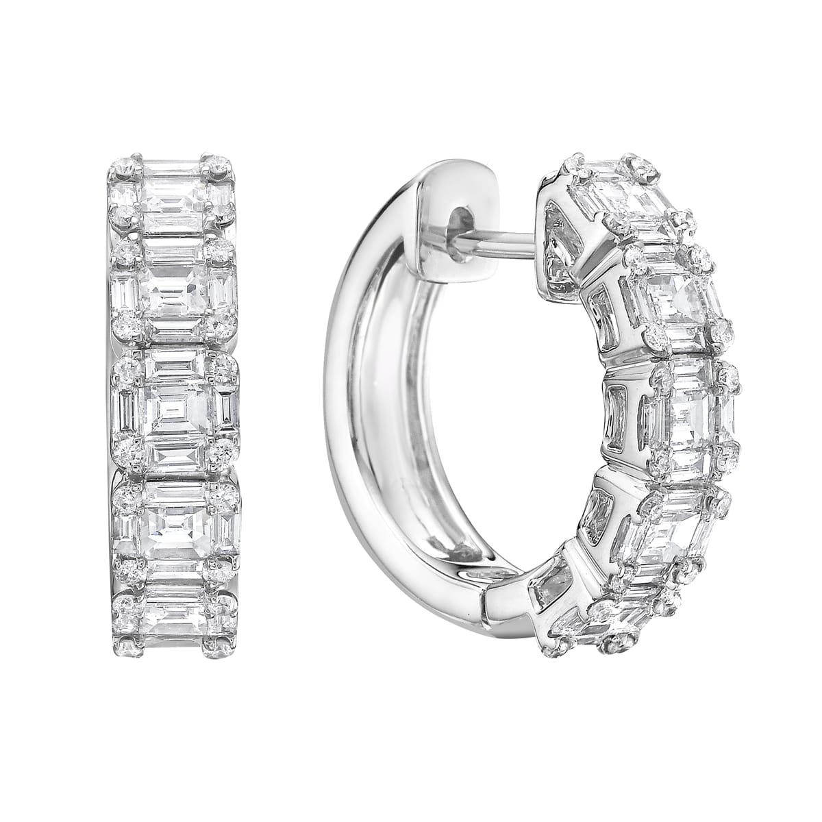 14K White Gold Blue Diamond Earrings, 1.1ct