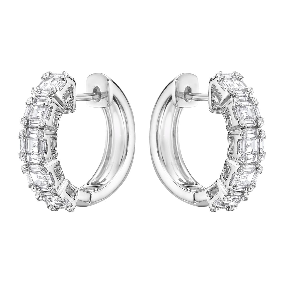 14K White Gold Blue Diamond Earrings, 1.1ct