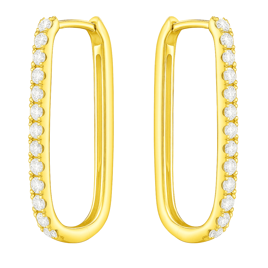 14K Yellow Gold Diamond Earrings, 0.45ct