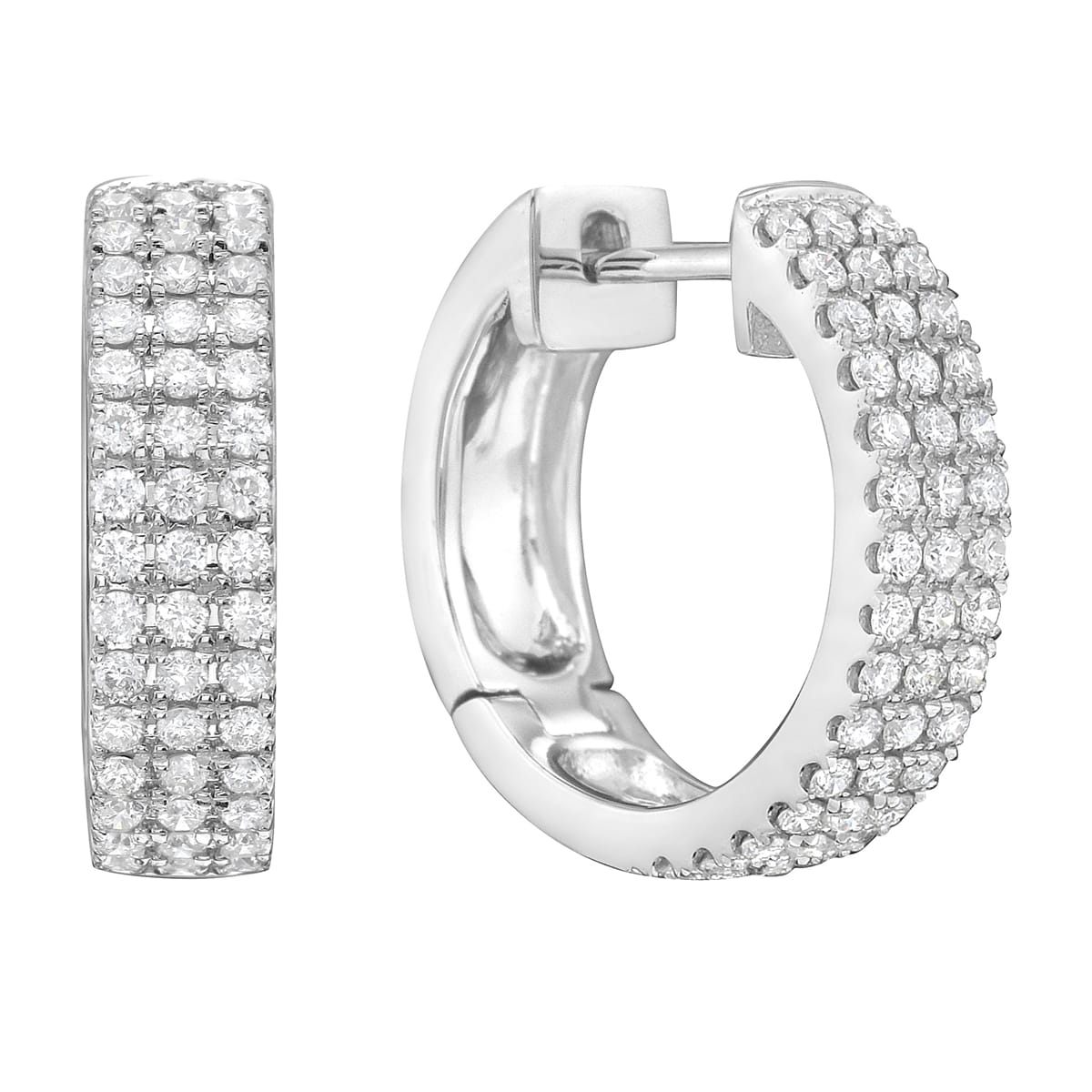 14K White Gold Diamond Earrings, 0.47ct