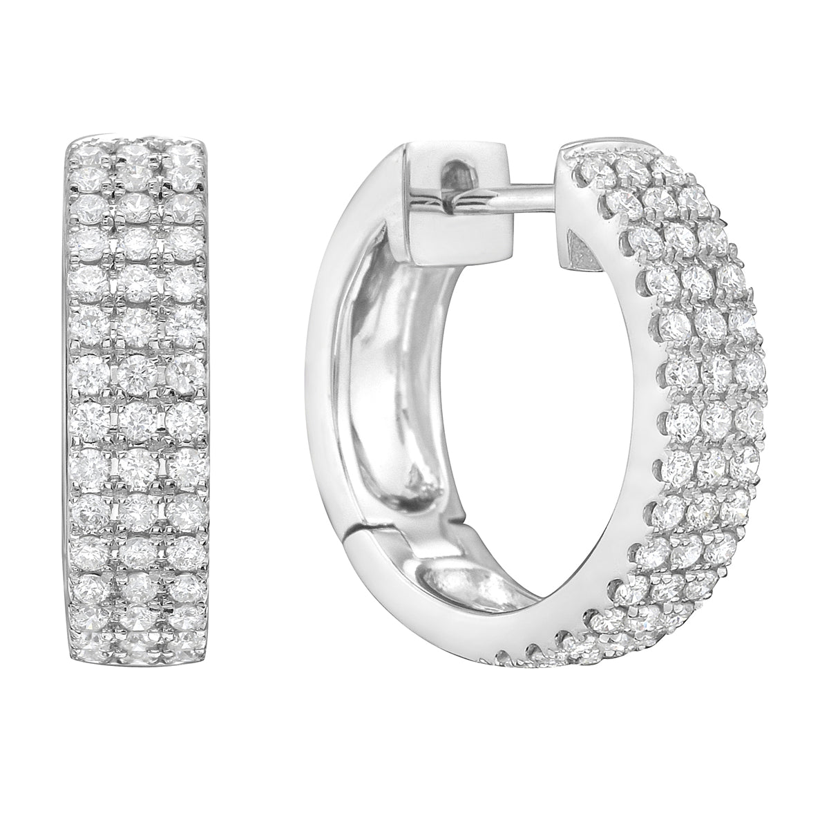 18K White Gold Diamond Earrings, 0.52ct