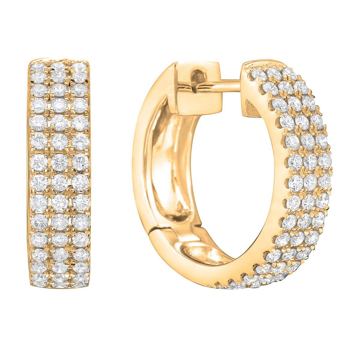 14K Yellow Gold Diamond Earrings, 0.47ct