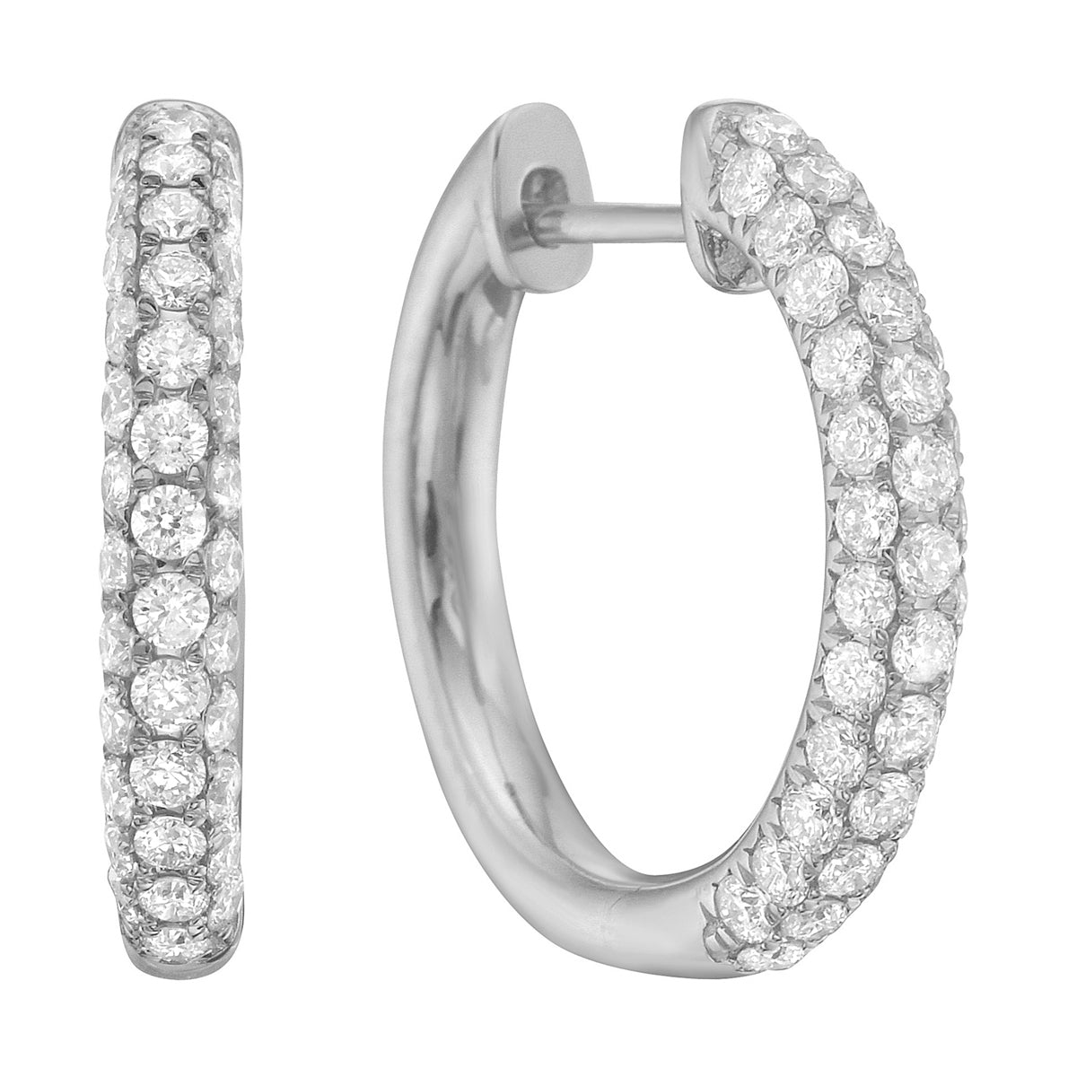 14K White Gold Diamond Earrings, 1.01ct