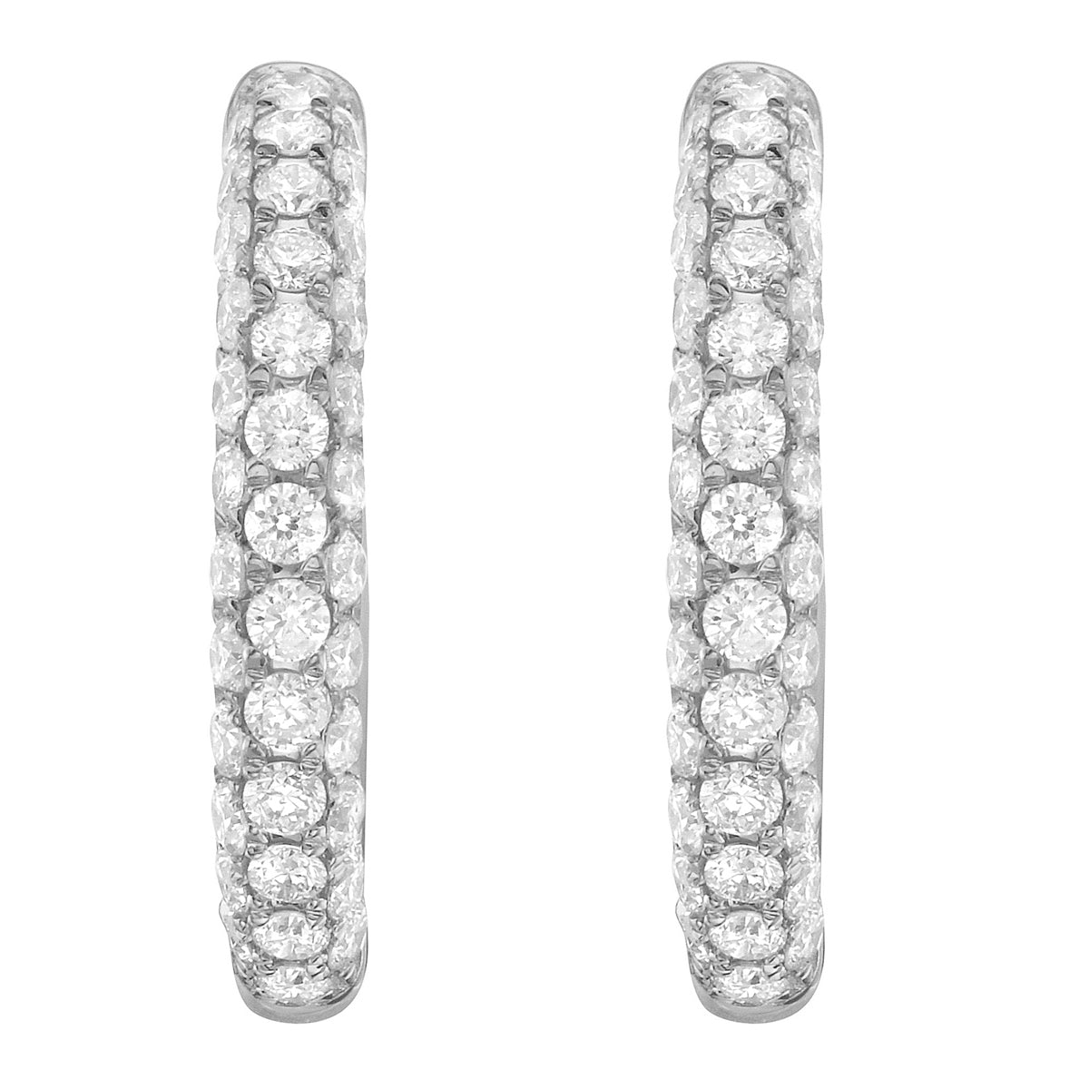18K White Gold Diamond Earrings, 0.91ct