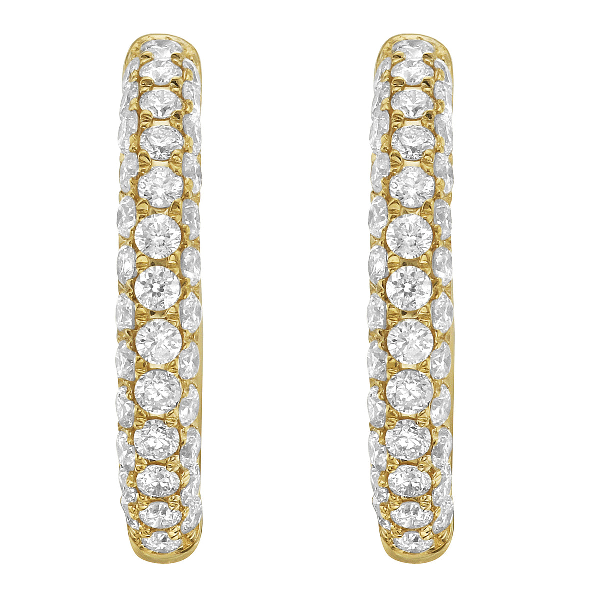 18K Yellow Gold Diamond Earrings, 0.9ct