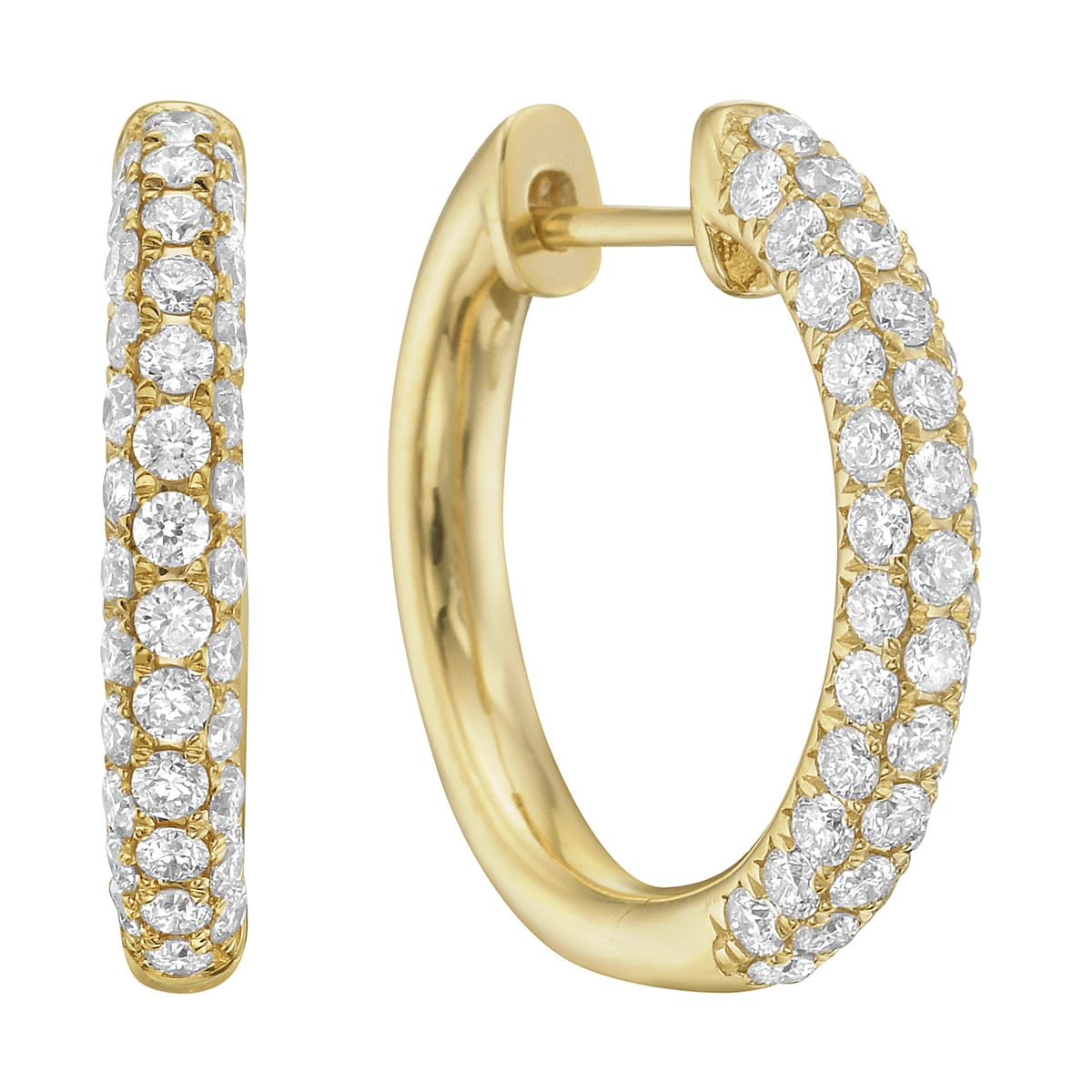 14K Yellow Gold Diamond Earrings, 0.50ct