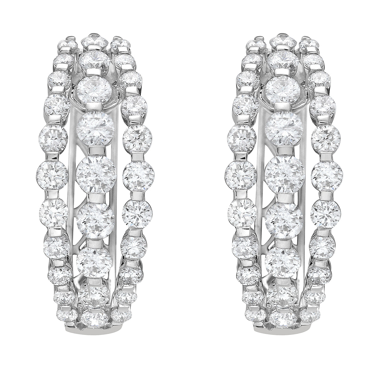 14K White Gold Diamond Earrings, 1.35ct