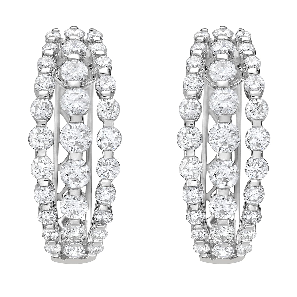 14K White Gold Diamond Earrings, 1.35ct