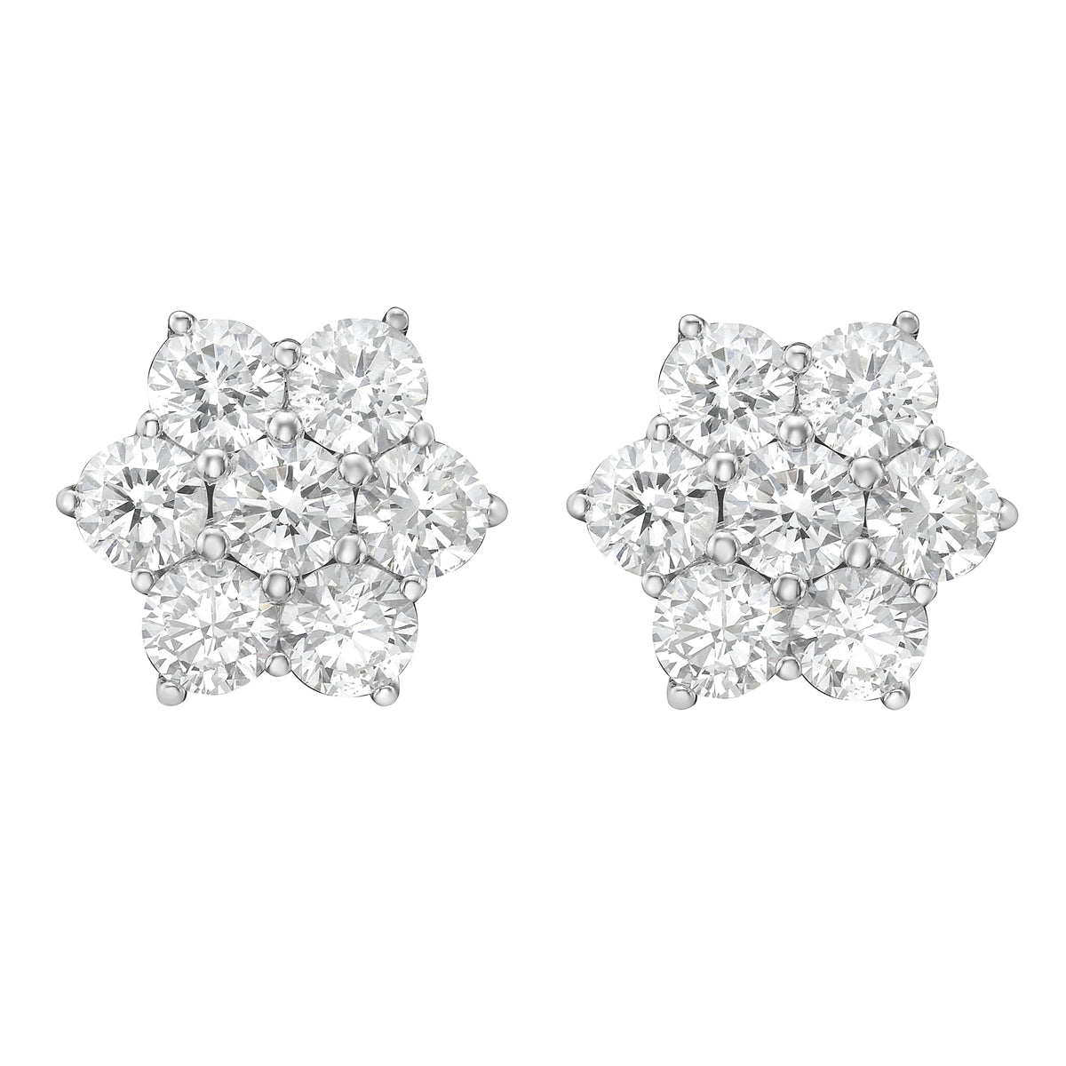 18K White Gold Diamond Studs Earrings, 2.24ct