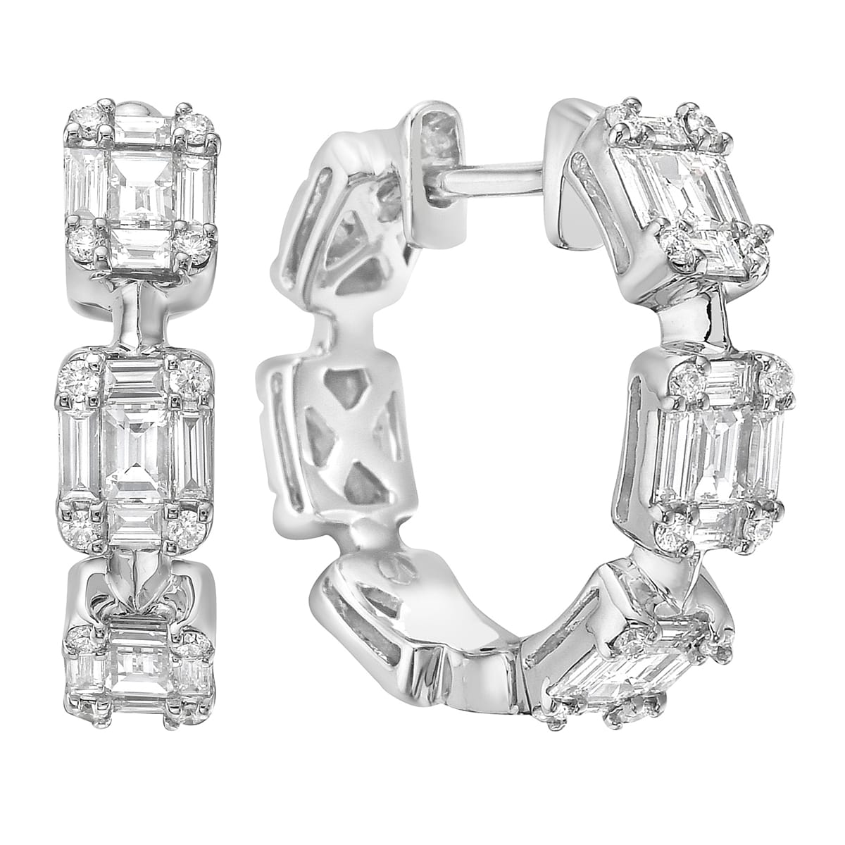 14K White Gold Blue Diamond Earrings, 0.86ct