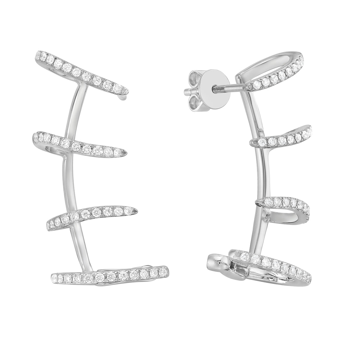 14K White Gold Diamond Earrings, 0.34ct
