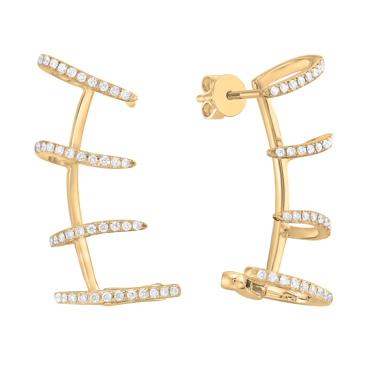 14K Yellow Gold Diamond Earrings, 0.34ct