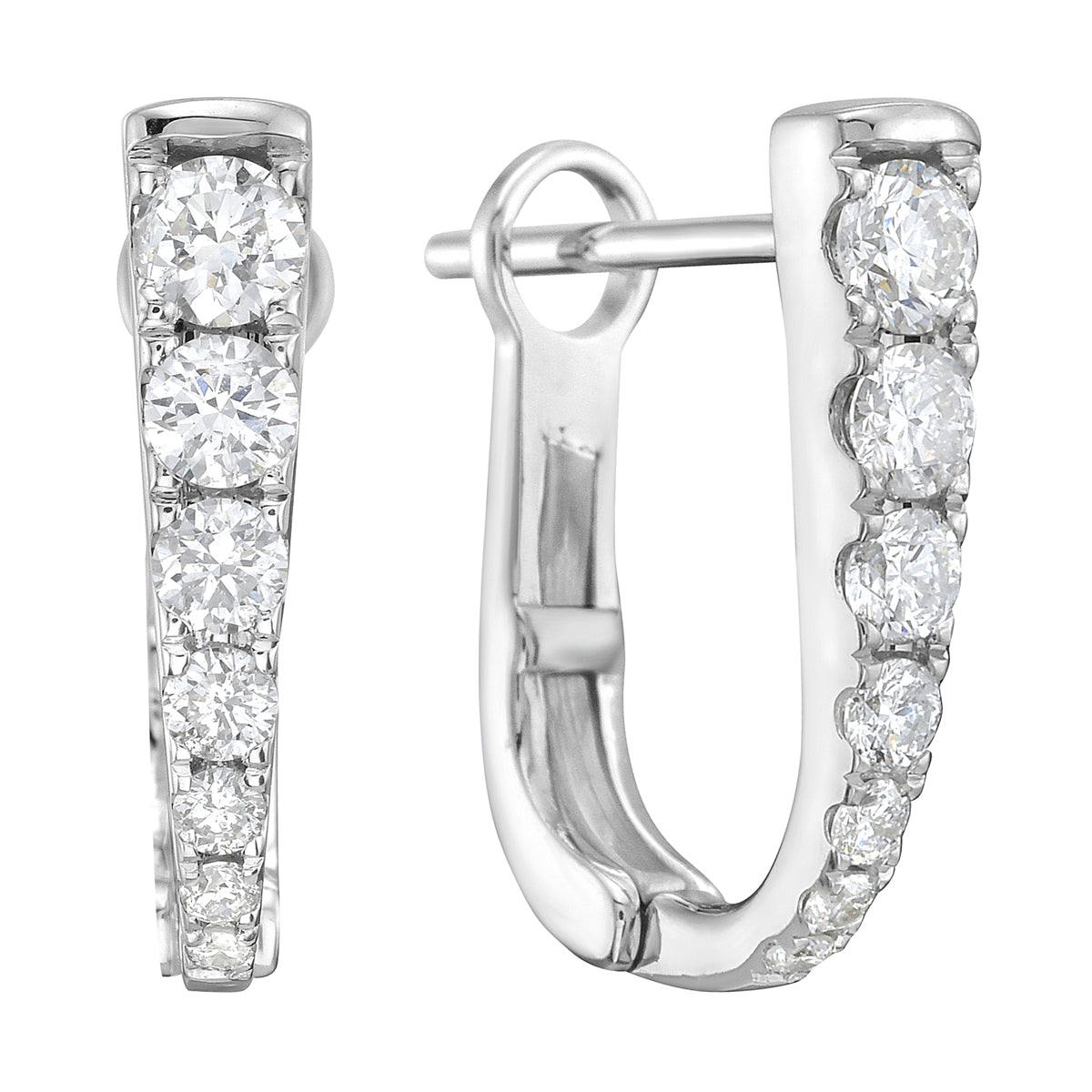 14K White Gold Diamond Earrings, 0.57ct