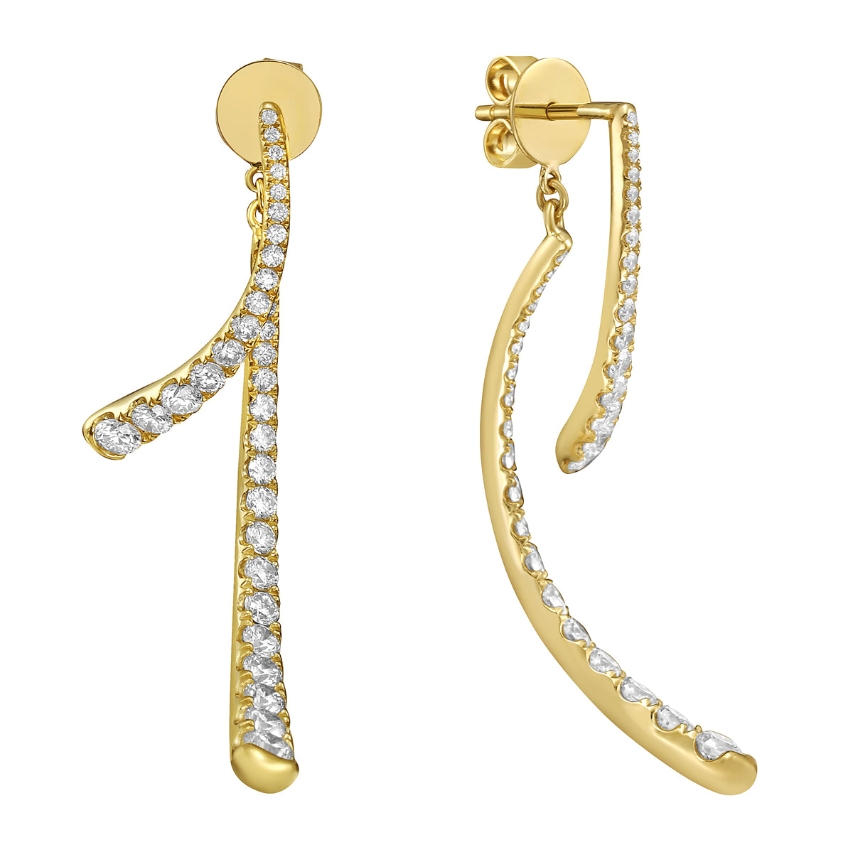 AE156125Y - Earrings 14KY/5.6G 70RD-1.90CT