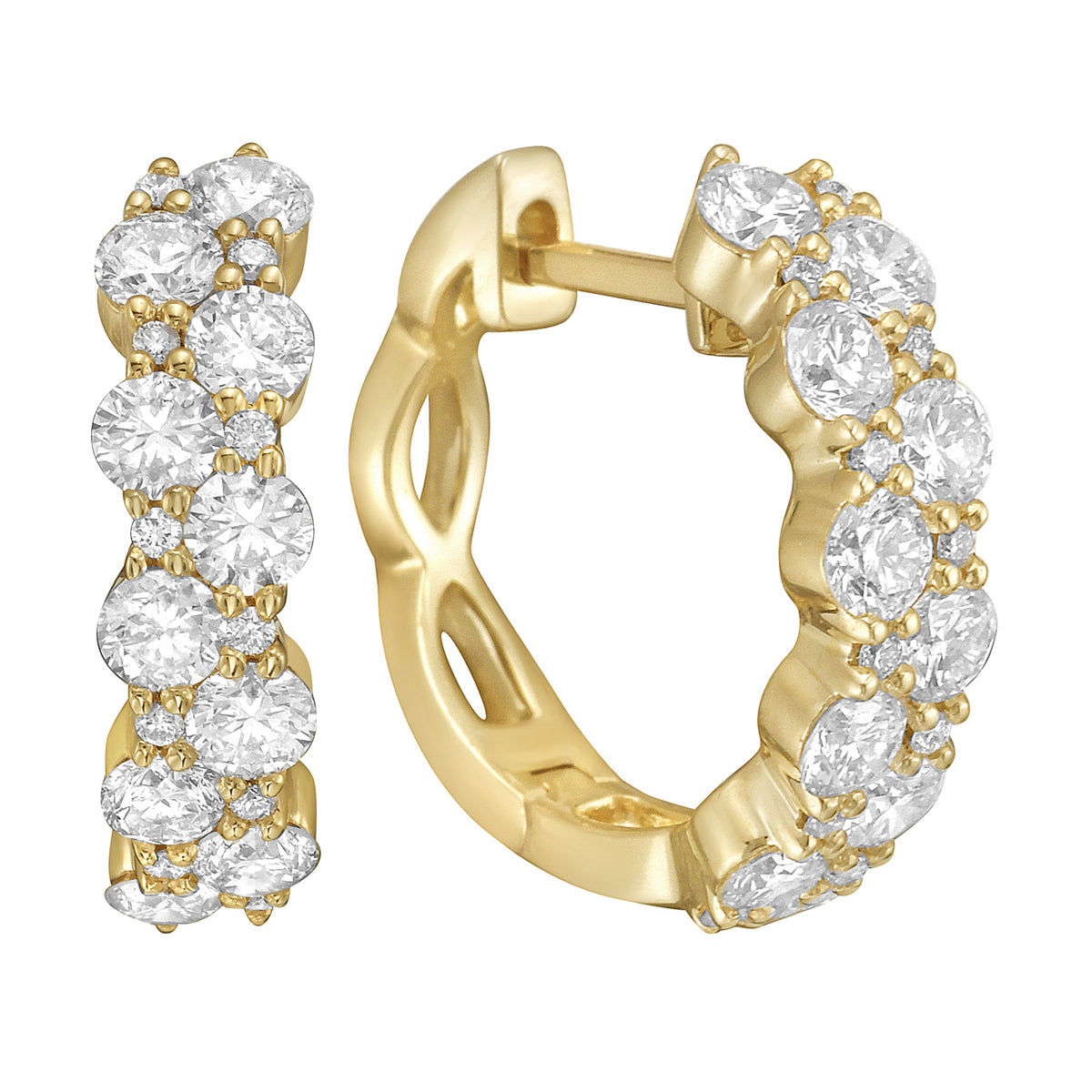 E056126Y - Earrings 18KY/3.8G 40RD-1.41CT